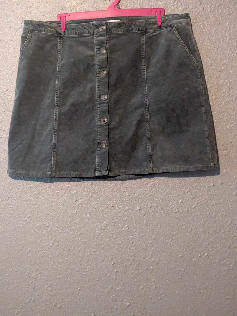 Maurices Washed Charcoal Button-Front Mini Skirt